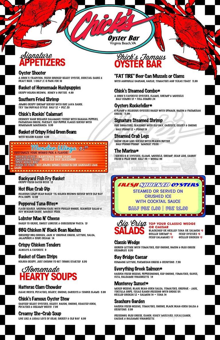 Chix Cafe - Virginia Beach, VA menu_pic