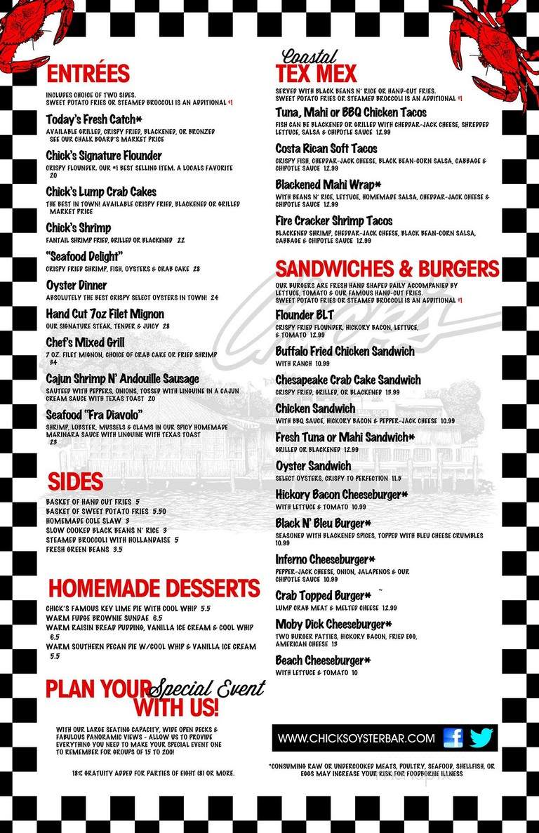 Chix Cafe - Virginia Beach, VA menu_pic