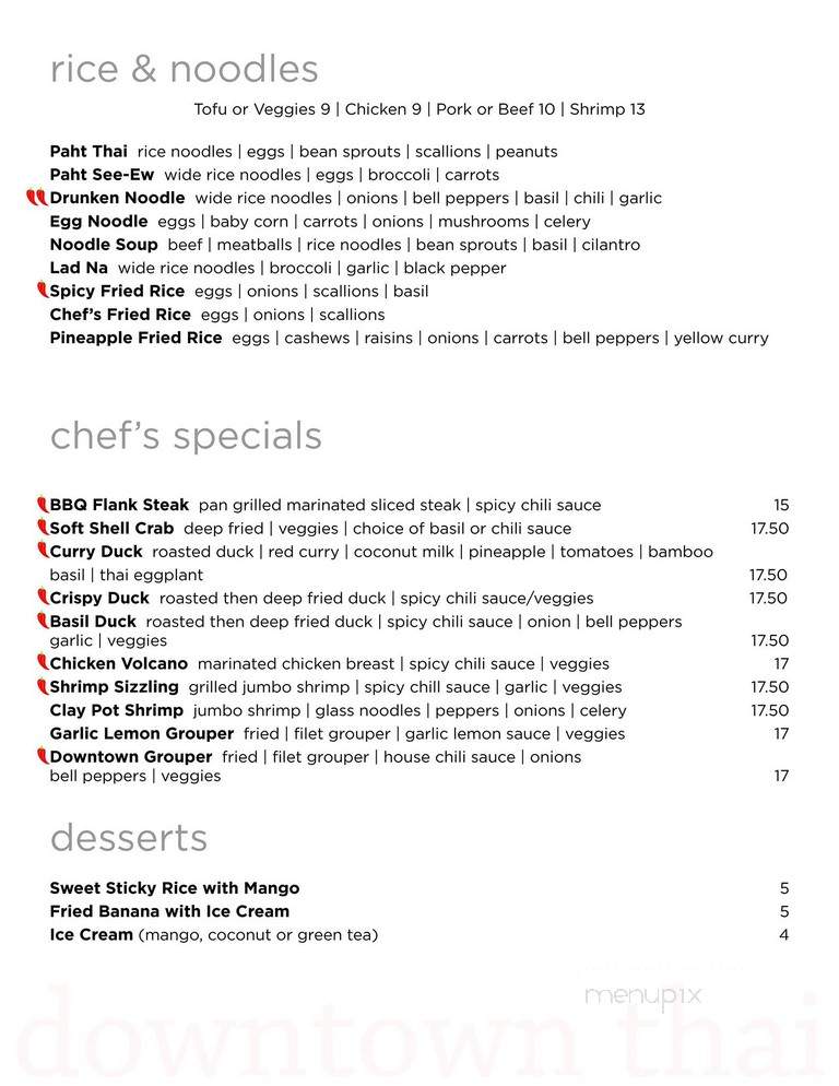Downtown Thai - Charlottesville, VA menu_pic