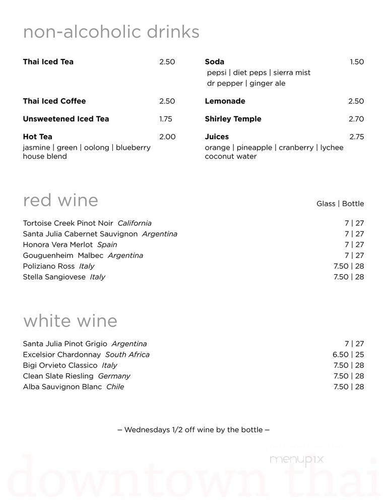 Downtown Thai - Charlottesville, VA menu_pic