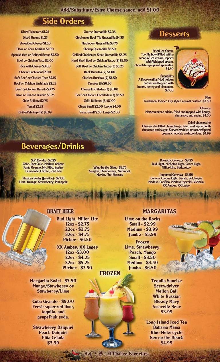 El Charro Mexican Grill - Radford, VA menu_pic