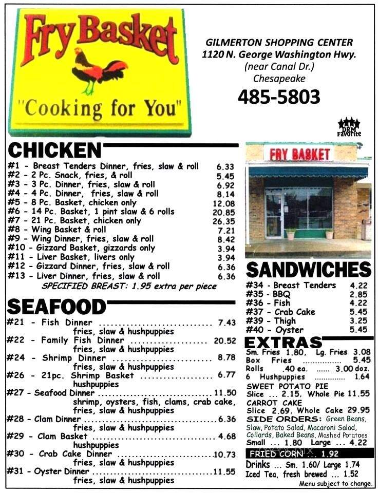 Fry Basket - Chesapeake, VA menu_pic