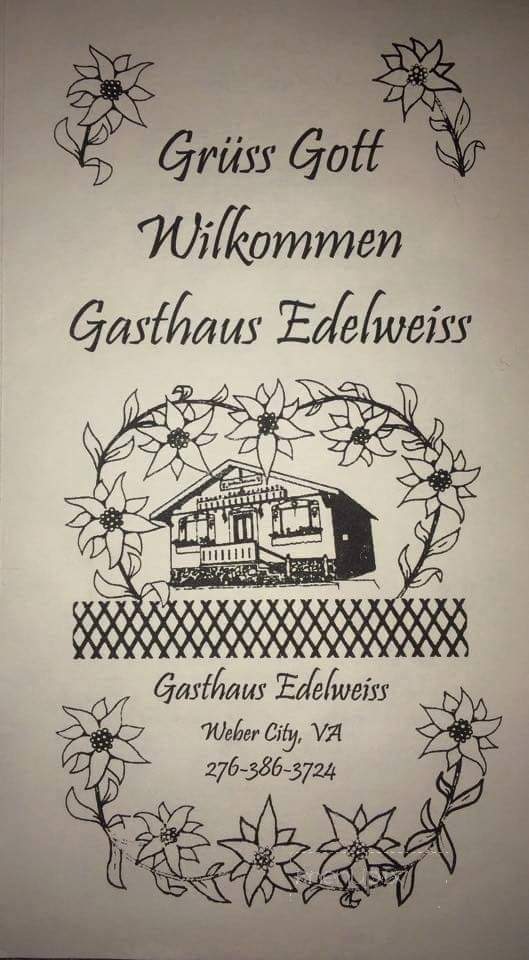 Gasthaus Edelweiss - Weber City, VA menu_pic
