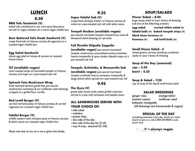 Harrison Street Coffee Shop - Richmond, VA menu_pic