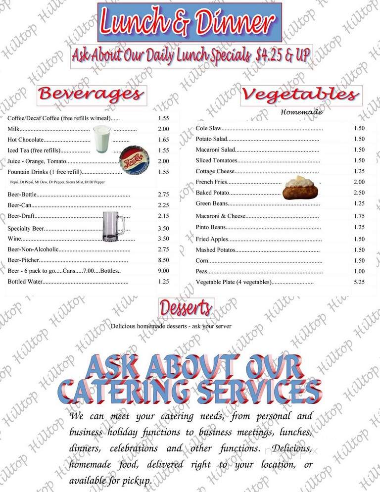 Hilltop Restaurant - Roanoke, VA menu_pic