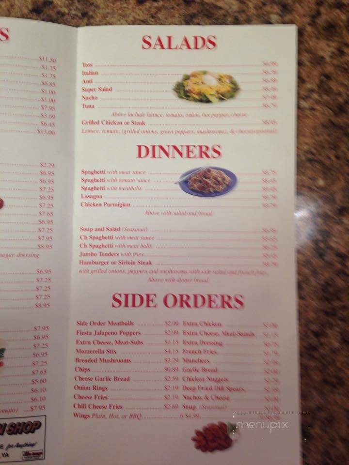 Italian Village - Cedar Bluff, VA menu_pic