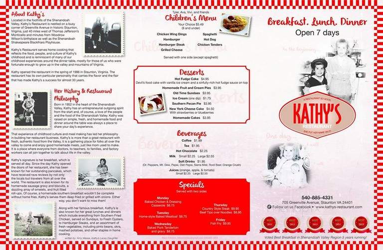 Kathy's - Staunton, VA menu_pic