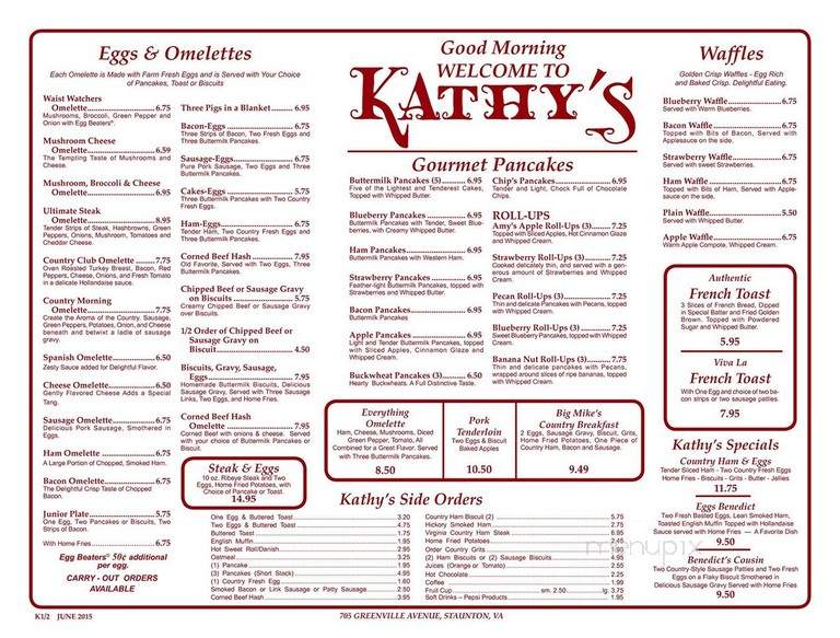 Kathy's - Staunton, VA menu_pic