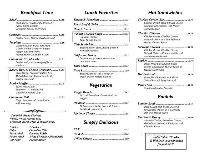 Main Street Coffee Emporium - Danville, VA menu_pic