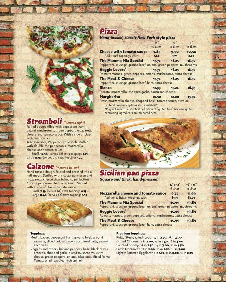 Mamma Mia Pizza Pasta & Subs - Shenandoah, VA menu_pic