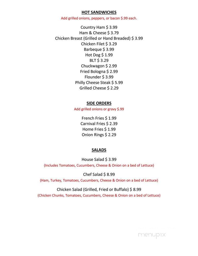 Maw & Paw's Diner - Eagle Rock, VA menu_pic