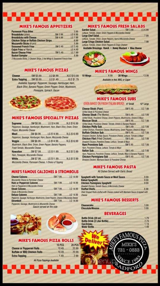 Mike's Famous Pizza - Radford, VA menu_pic