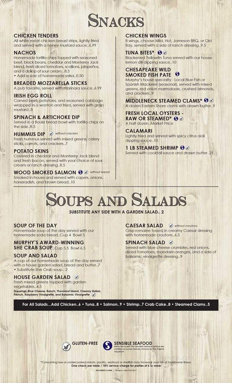 Murphy's Of Virginia Beach - Virginia Beach, VA menu_pic