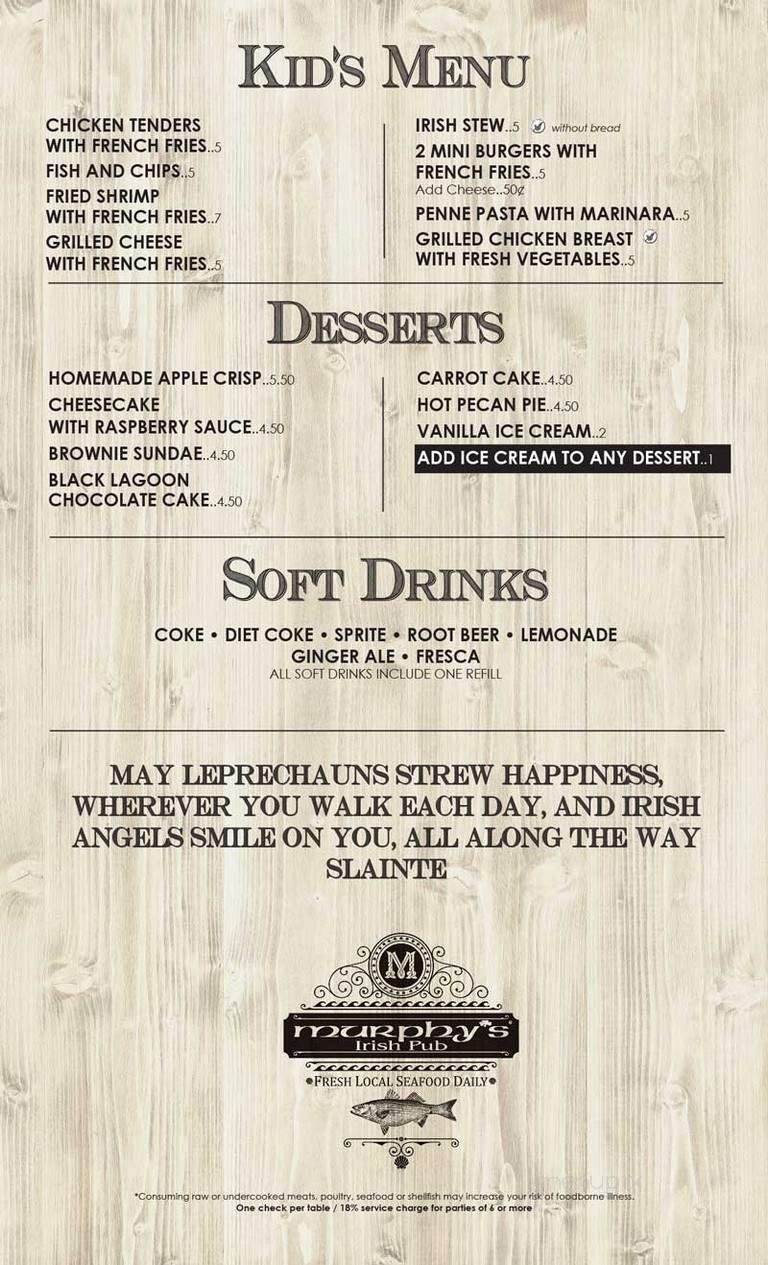 Murphy's Of Virginia Beach - Virginia Beach, VA menu_pic