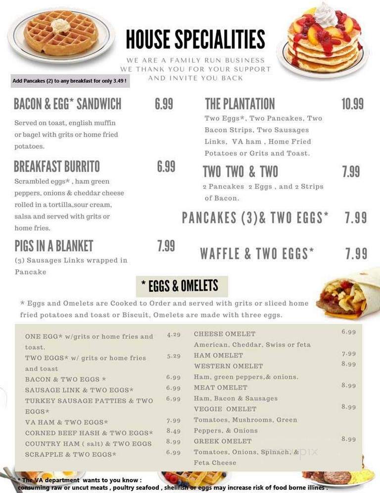 National Pancake House - Williamsburg, VA menu_pic