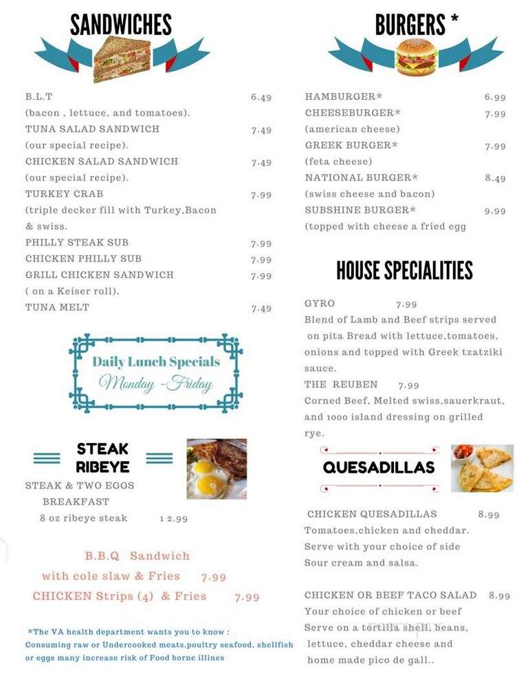 National Pancake House - Williamsburg, VA menu_pic