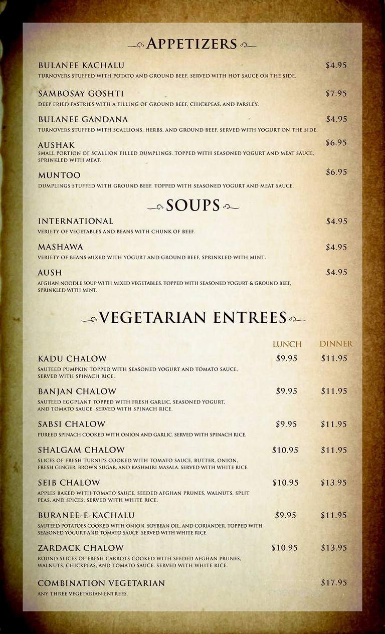 Panjshir Restaurant - Falls Church, VA menu_pic