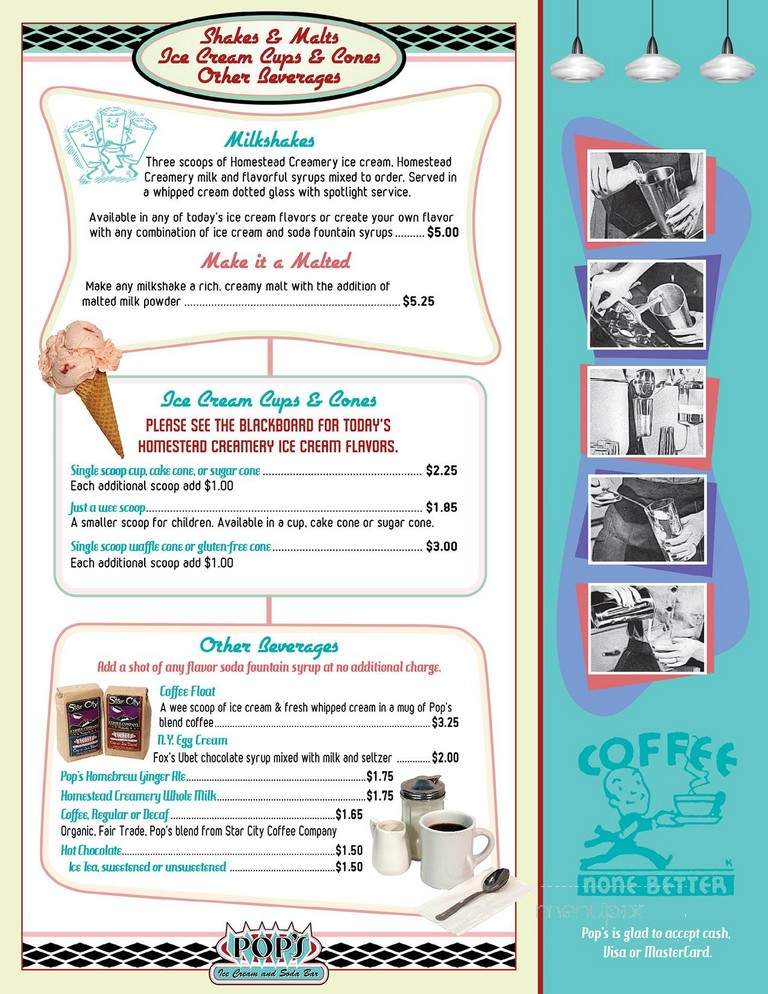 Pop's Ice Cream & Soda Bar - Roanoke, VA menu_pic