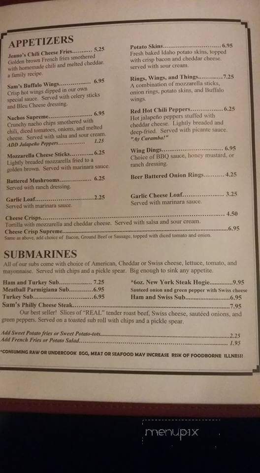 Sam's Kitchen - Charlottesville, VA menu_pic