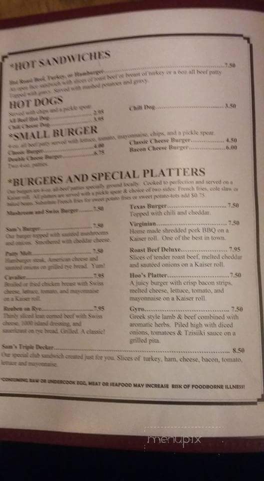 Sam's Kitchen - Charlottesville, VA menu_pic