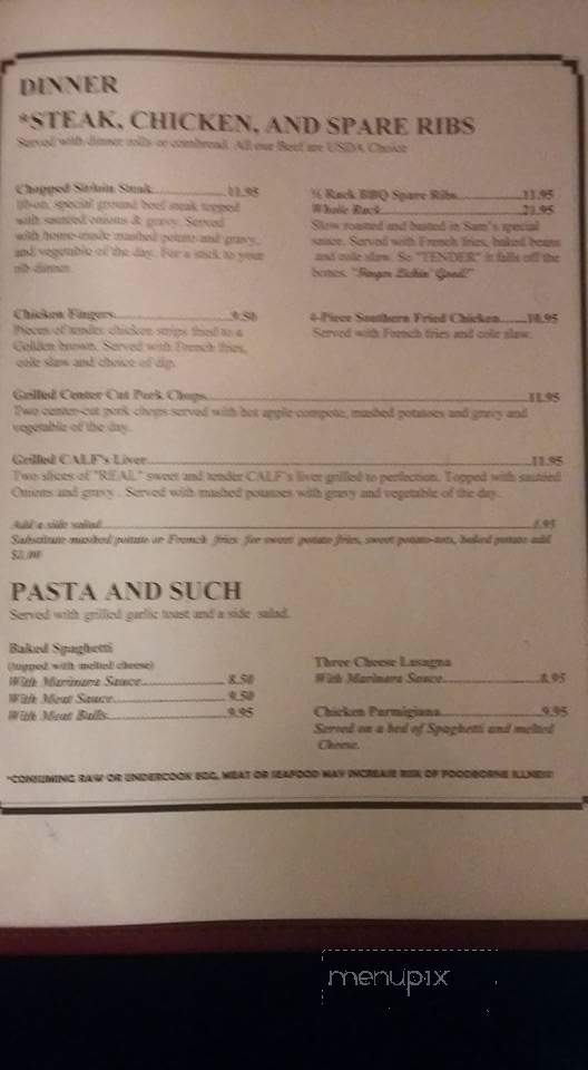 Sam's Kitchen - Charlottesville, VA menu_pic