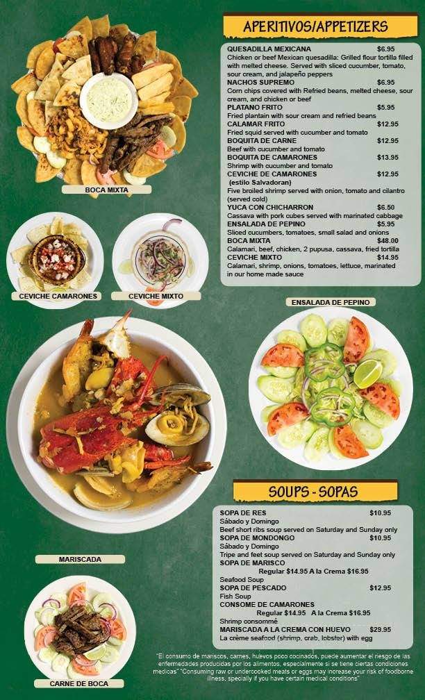 Sarita's Restaurant - Falls Church, VA menu_pic