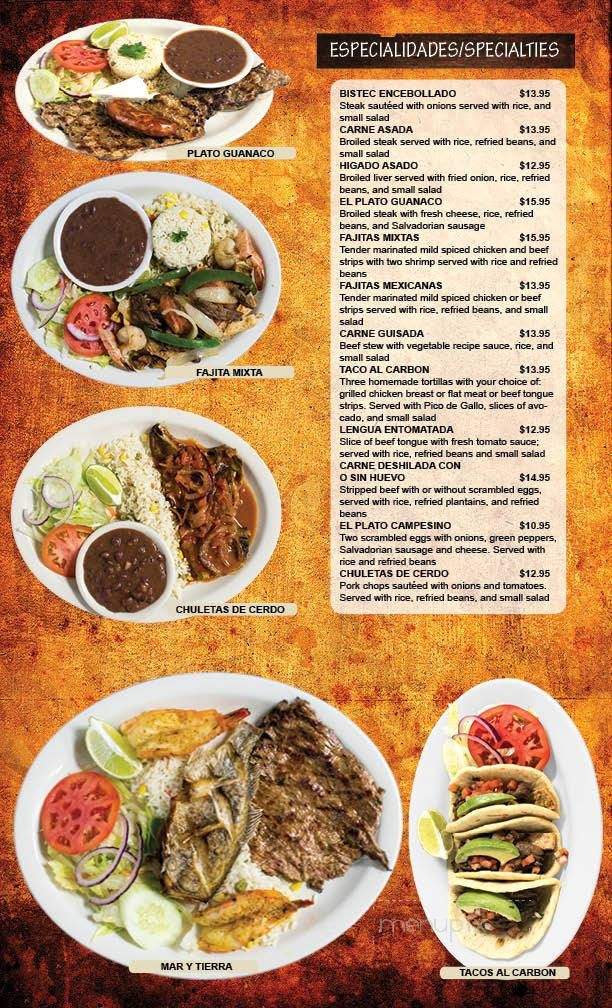 Sarita's Restaurant - Falls Church, VA menu_pic