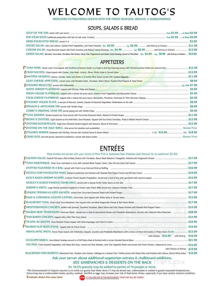 Tautogs Restaurant - Virginia Beach, VA menu_pic