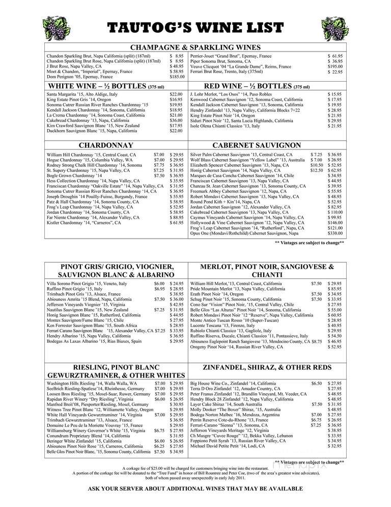 Tautogs Restaurant - Virginia Beach, VA menu_pic