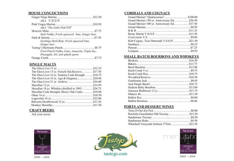 Tautogs Restaurant - Virginia Beach, VA menu_pic