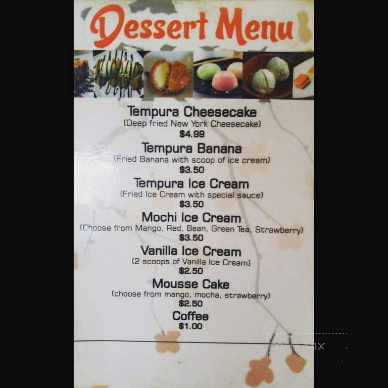 Tokyo Japanese Steak House - Bristol, VA menu_pic