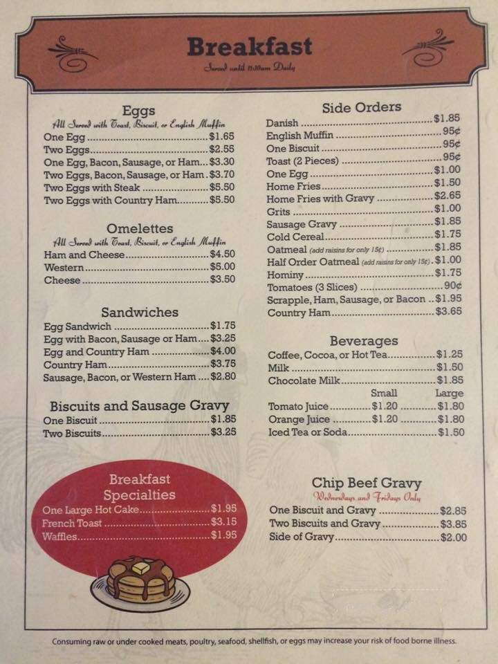 Town & Country Restaurant - Broadway, VA menu_pic