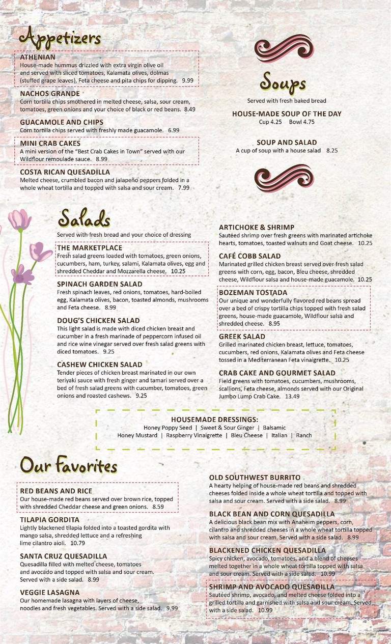 Wildflour Cafe - Roanoke, VA menu_pic