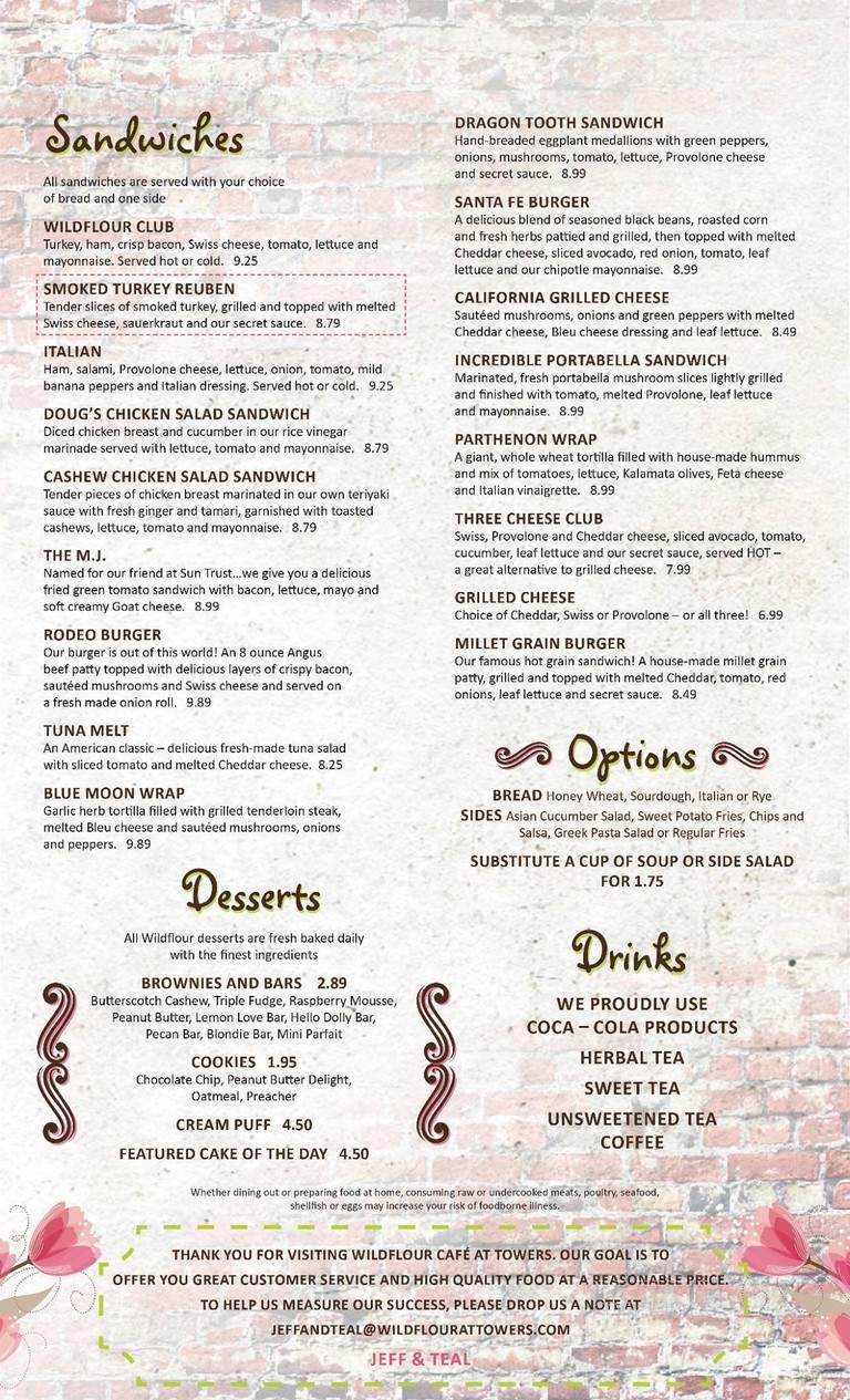 Wildflour Cafe - Roanoke, VA menu_pic