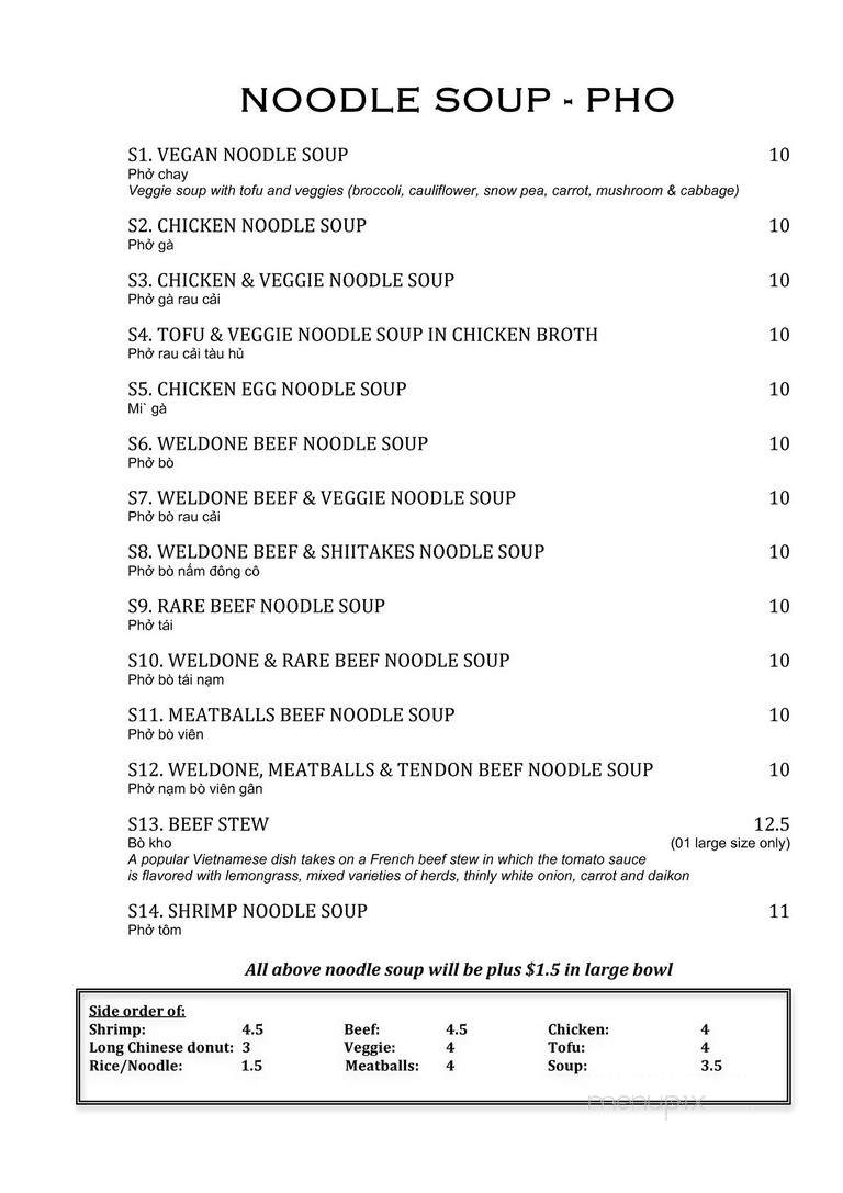 Bamboo Restaurant - Olympia, WA menu_pic