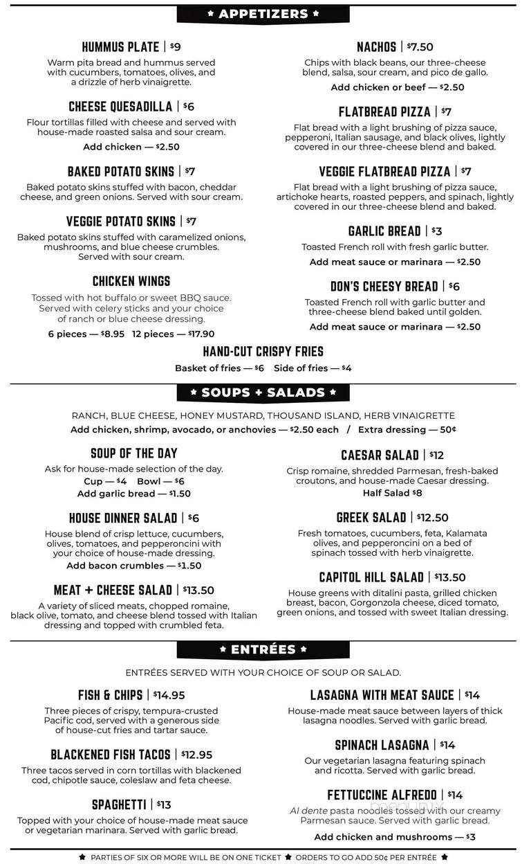 Bill's Off Broadway - Seattle, WA menu_pic