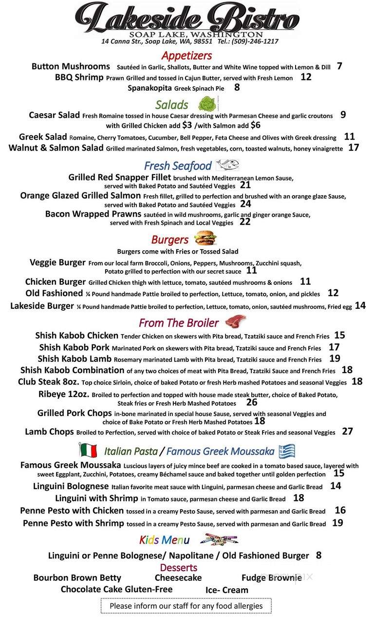 Don's Restaurant - Soap Lake, WA menu_pic