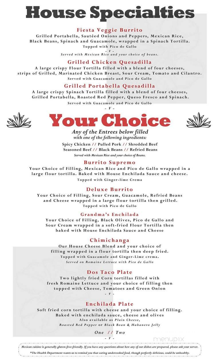Dos Padres Restaurant - Bellingham, WA menu_pic