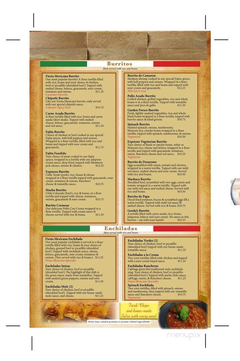 Fiesta Mexicana - Spokane, WA menu_pic