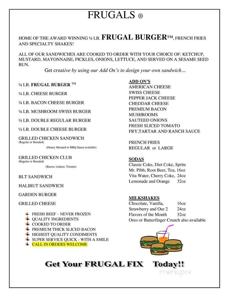Frugals Corp - Port Angeles, WA menu_pic