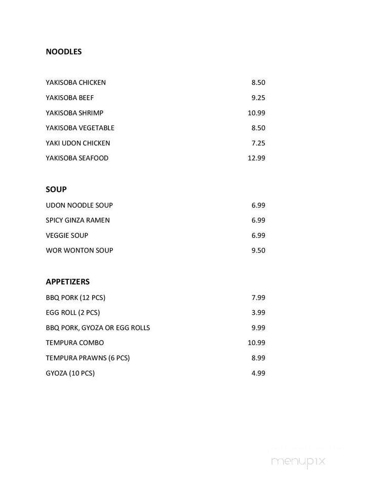 Ginza Teriyaki - University Place, WA menu_pic