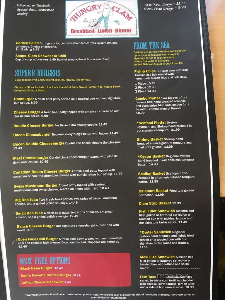 Hungry Clam - Friday Harbor, WA menu_pic