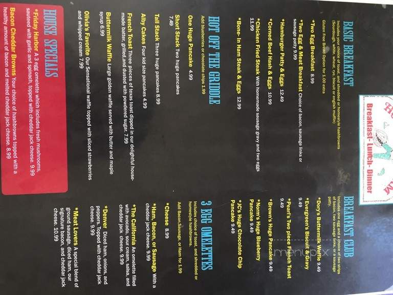 Hungry Clam - Friday Harbor, WA menu_pic