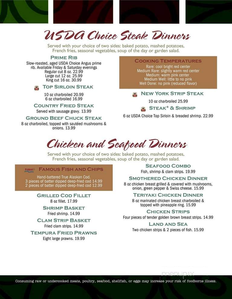 Island Cafe - Oak Harbor, WA menu_pic