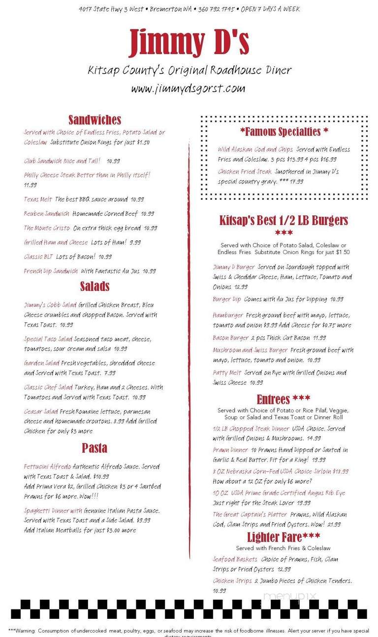 Jimmy D's Burger & Steak House - Bremerton, WA menu_pic