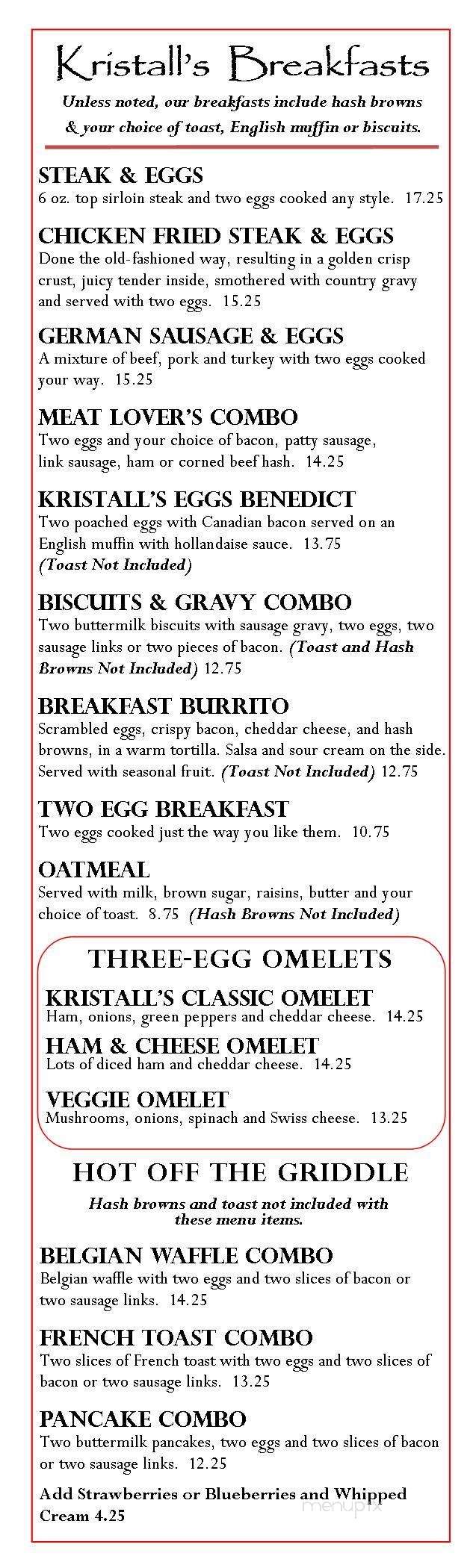 Kristall's Restaurant & Lounge - Leavenworth, WA