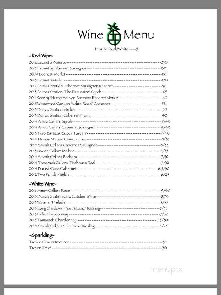 Manila Bay Cafe - Dayton, WA menu_pic