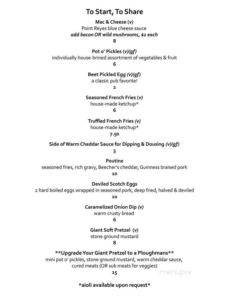 Mulleady's Pub - Seattle, WA menu_pic