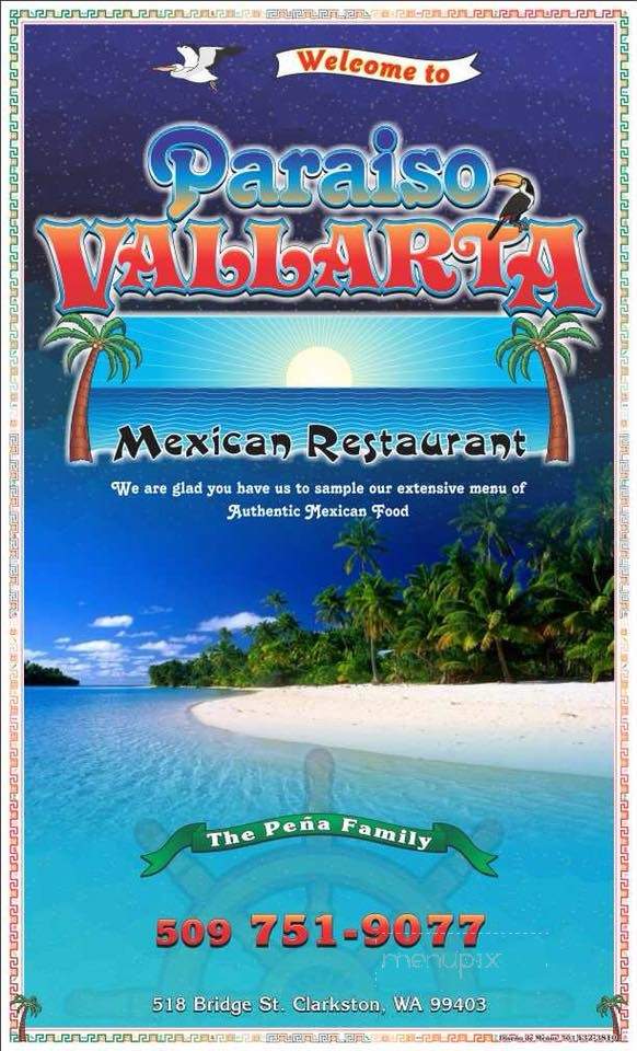Paraiso Vallarta - Clarkston, WA menu_pic