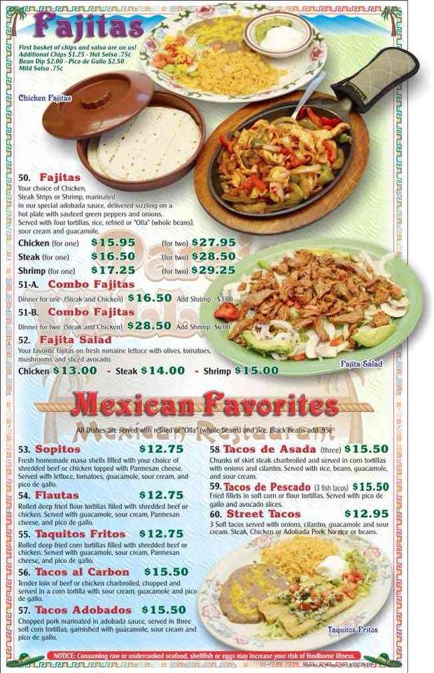 Paraiso Vallarta - Clarkston, WA menu_pic